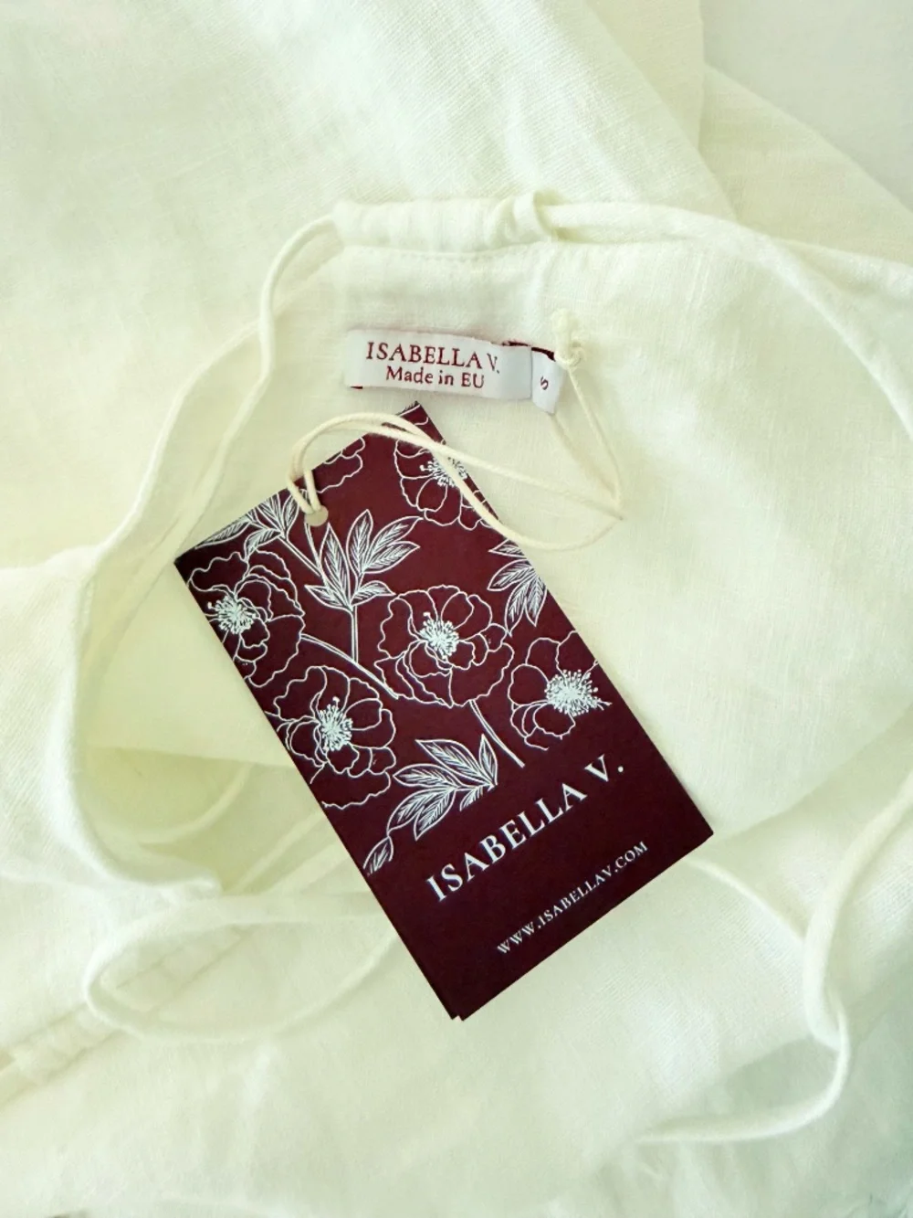 ISABELLA V. Flora French Linen Dress - White - Picture 7 of 8